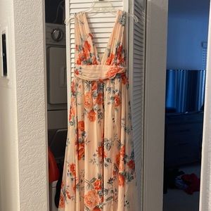 Long flower dress with slit size 4
